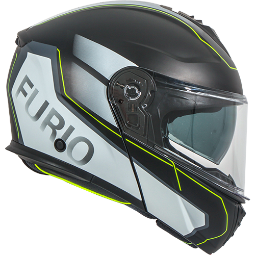 Helm Vito Systeemhelm Furio Mat Zwart/Geel