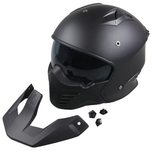 Helm Vito Jet Bruzano Mat Zwart + peak