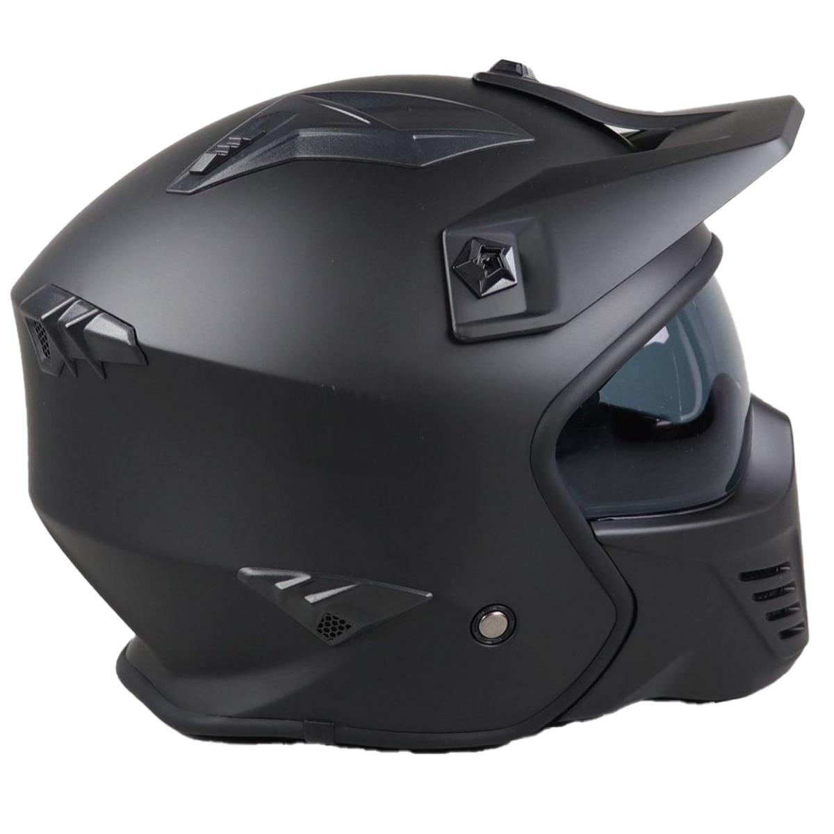 Helm Vito Jet Bruzano Mat Zwart + peak