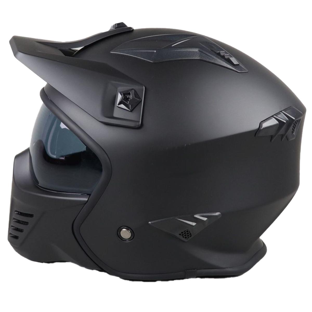 Helm Vito Jet Bruzano Mat Zwart + peak